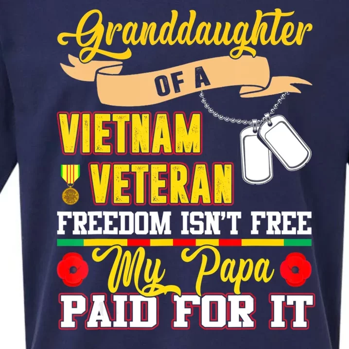 Freedom Isn't Free Proud Granddaughter Of A Vietnam Veteran Sueded Cloud Jersey T-Shirt