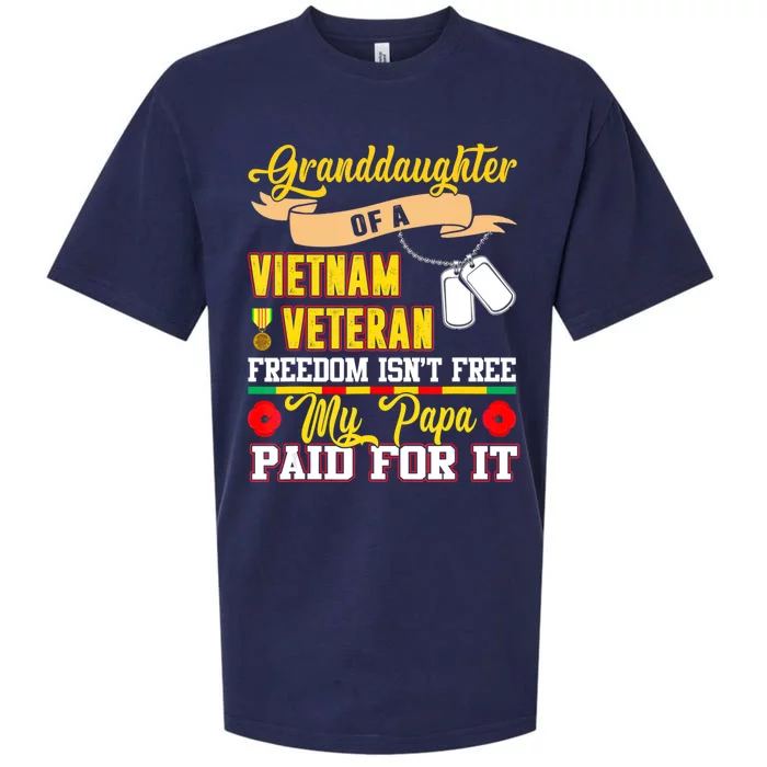 Freedom Isn't Free Proud Granddaughter Of A Vietnam Veteran Sueded Cloud Jersey T-Shirt