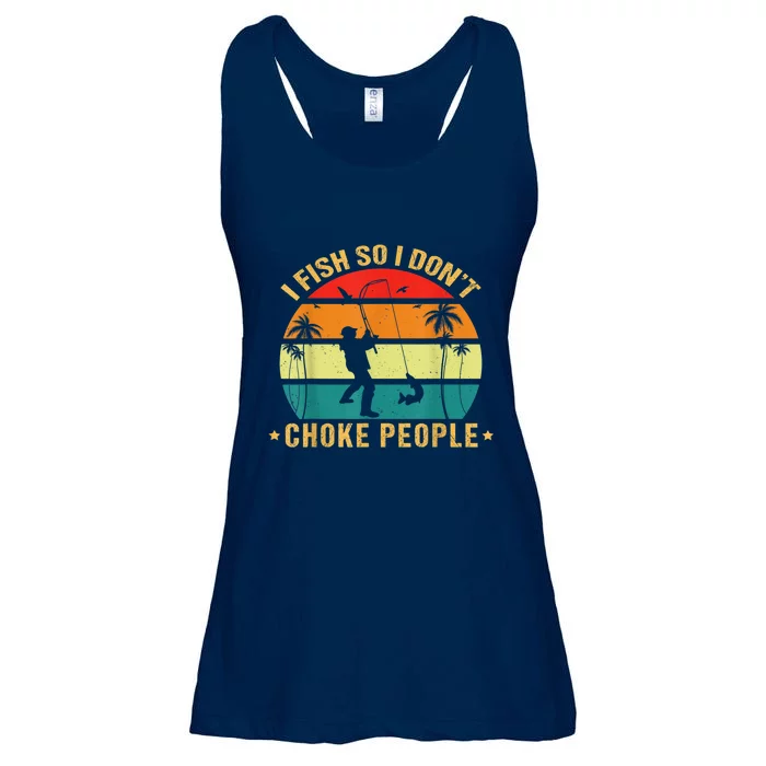 Fisherman I Fish So I DonT Choke People Funny Sayings Ladies Essential Flowy Tank