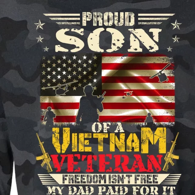 Freedom Isn't Freegreat Giftproud Son Of A Vietnam Veteran Dad Gift Cropped Pullover Crew