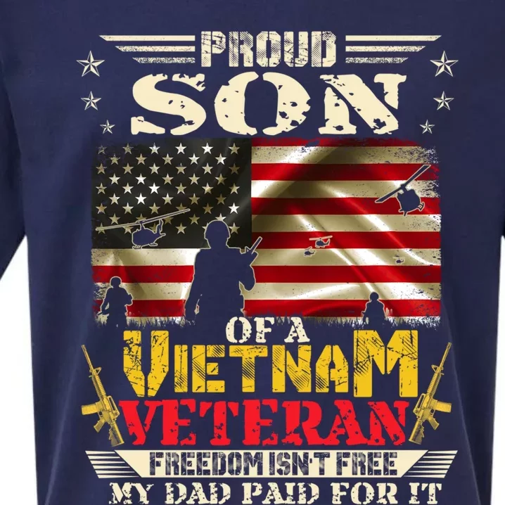 Freedom Isn't Freegreat Giftproud Son Of A Vietnam Veteran Dad Gift Sueded Cloud Jersey T-Shirt