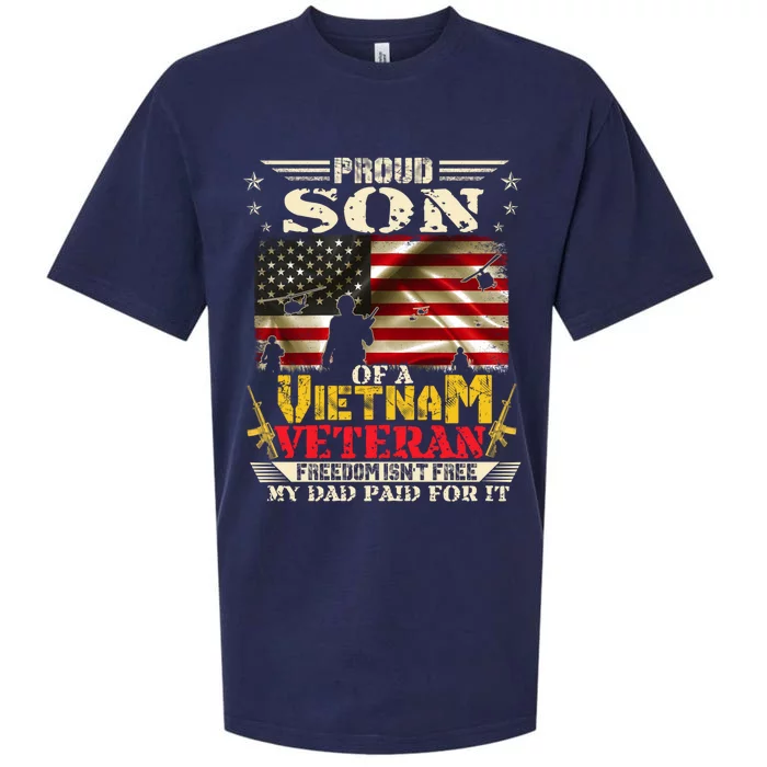 Freedom Isn't Freegreat Giftproud Son Of A Vietnam Veteran Dad Gift Sueded Cloud Jersey T-Shirt