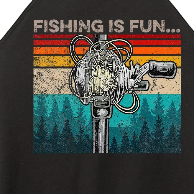 Fishing Is Fun Humor Outdoor Fishing Bass Pun Fishermen Women’s Perfect Tri Rocker Tank