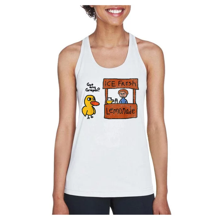 Funny Ice Fresh Lemonade Got Any Grapes? Duck Women's Racerback Tank