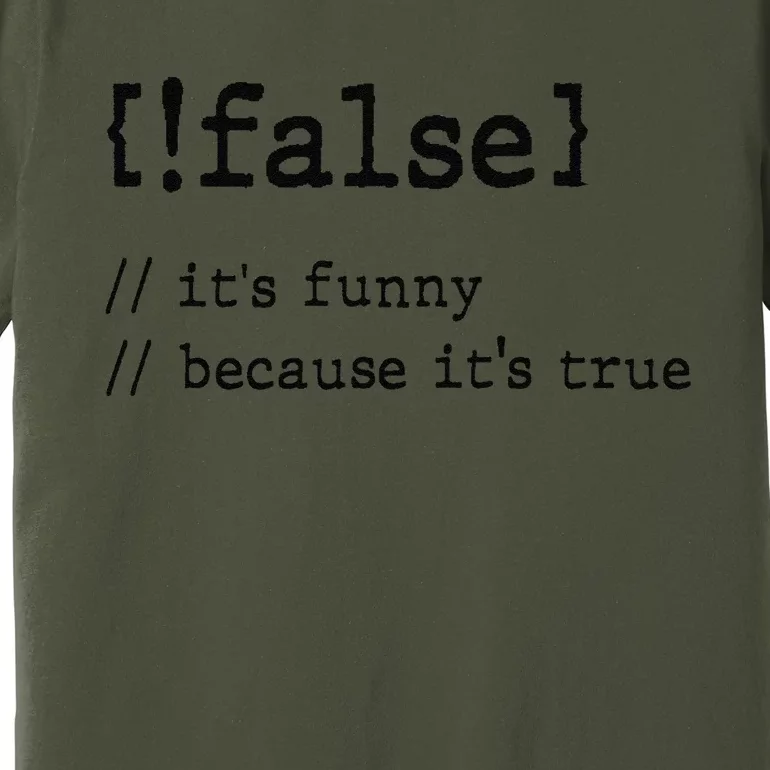 False ItS Funny Because ItS True Computer Programming Premium T-Shirt