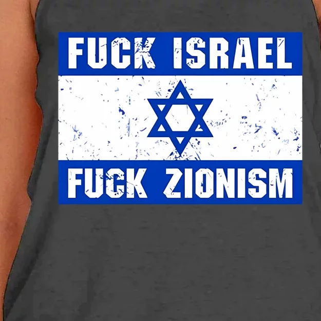 Fuck Israel Fuck Zionism Women's Knotted Racerback Tank