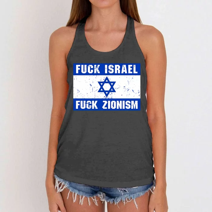 Fuck Israel Fuck Zionism Women's Knotted Racerback Tank