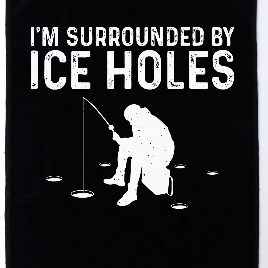 Funny Ice Fishing Gift For  Snow Holes Fisher Platinum Collection Golf Towel