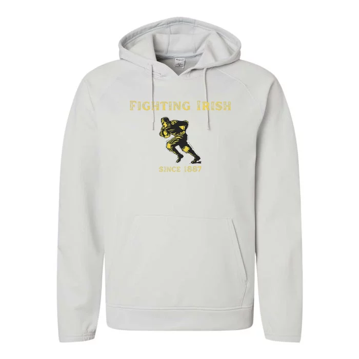 Fighting Irish Football Classic Design Performance Fleece Hoodie