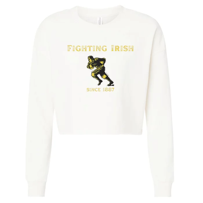 Fighting Irish Football Classic Design Cropped Pullover Crew