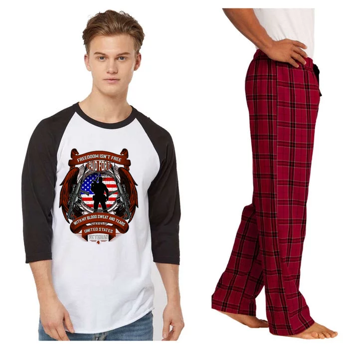 Freedom Isn't Free I Paid For It United States Veteran Raglan Sleeve Pajama Set