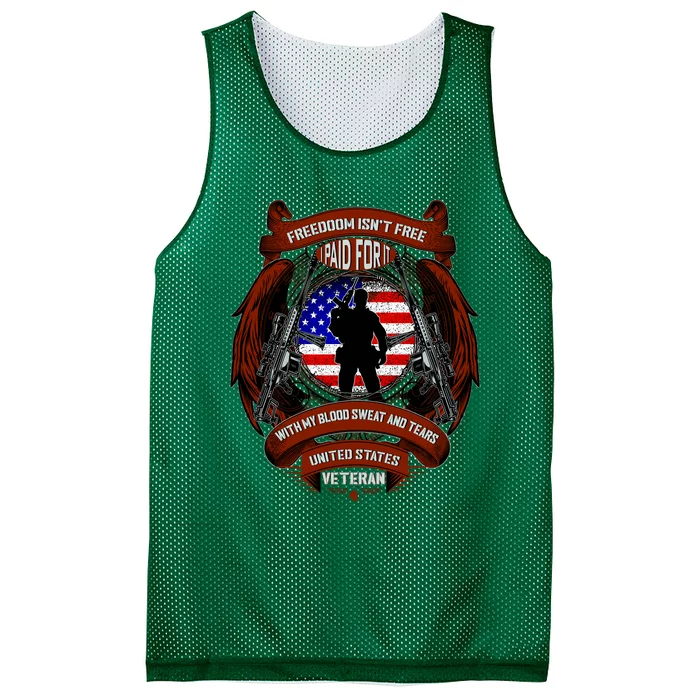 Freedom Isn't Free I Paid For It United States Veteran Mesh Reversible Basketball Jersey Tank