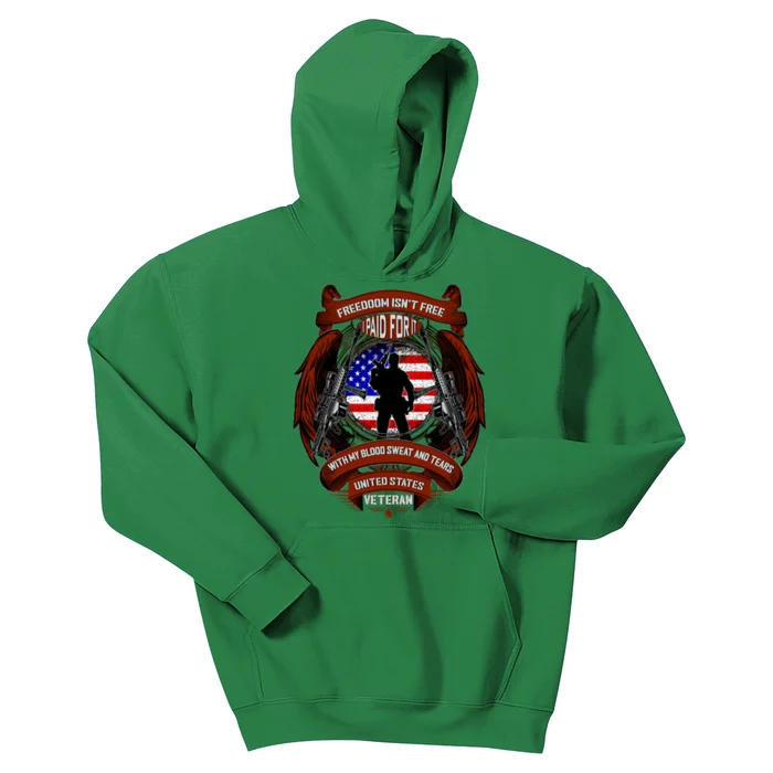 Freedom Isn't Free I Paid For It United States Veteran Kids Hoodie