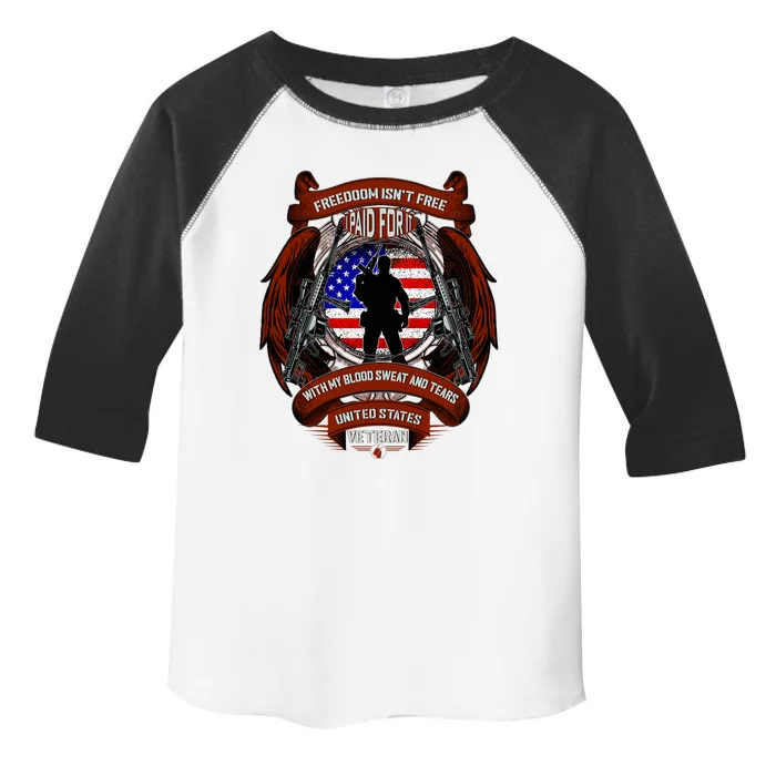 Freedom Isn't Free I Paid For It United States Veteran Toddler Fine Jersey T-Shirt