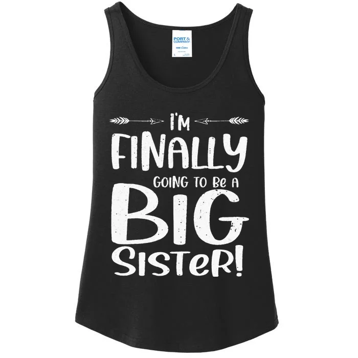 Funny I'm Finally going to be a big sister Ladies Essential Tank