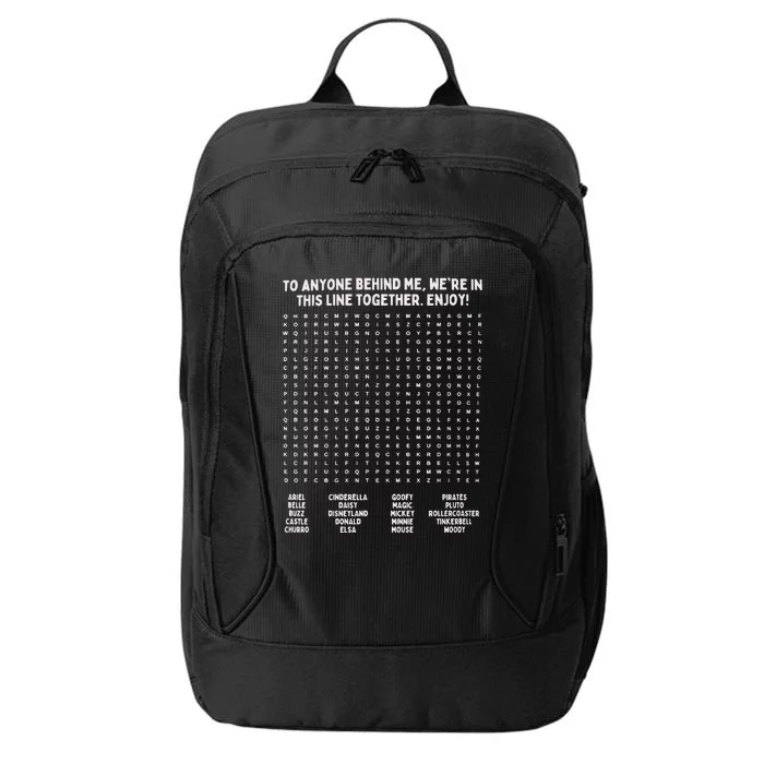 Funny Interactive Fun Word Search Puzzle On Back Waiting City Backpack