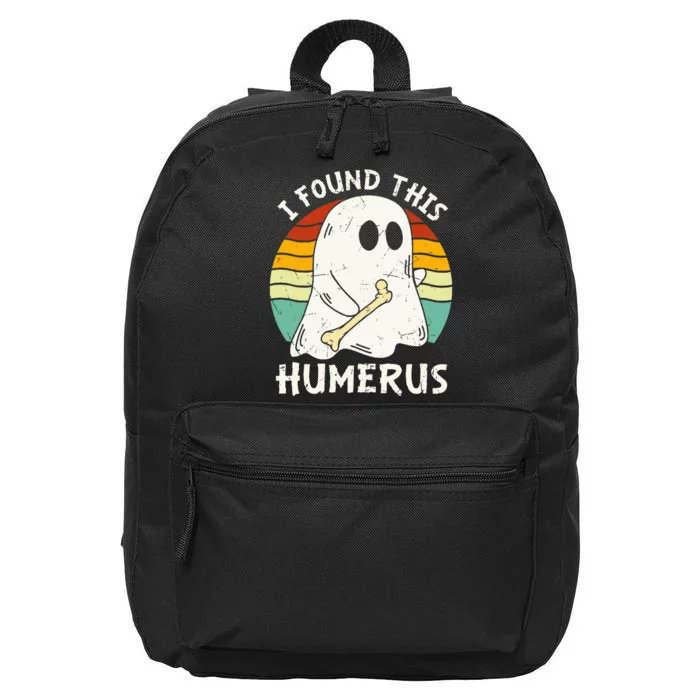 Funny I Found This Humerus Boo Ghost Halloween Costume 16 in Basic Backpack