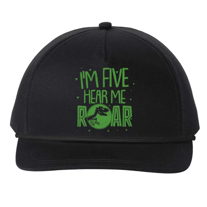 Funny I'm Five Hear Me Roar Birthday Snapback Five-Panel Rope Hat