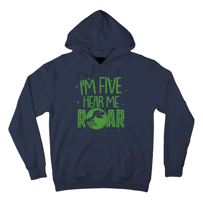 Funny I'm Five Hear Me Roar Birthday Hoodie