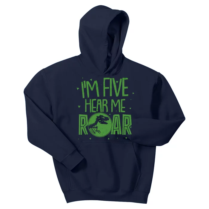 Funny I'm Five Hear Me Roar Birthday Kids Hoodie