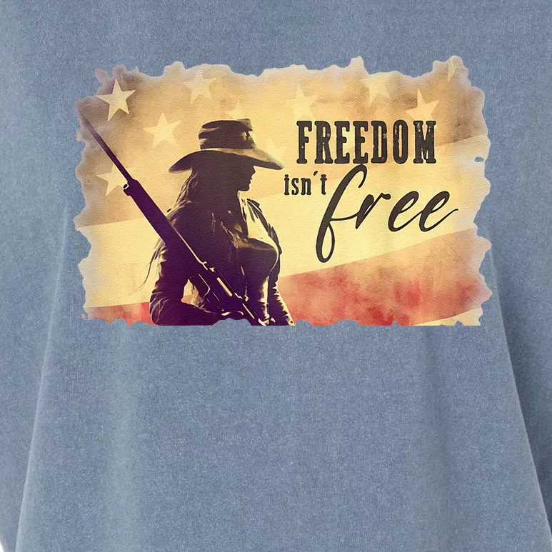 Freedom Isnt Free Garment-Dyed Women's Muscle Tee