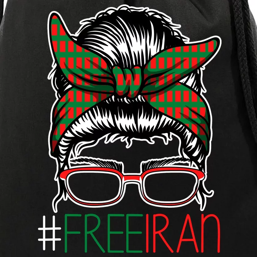 Free Iran Female Bun Women's Rights Drawstring Bag