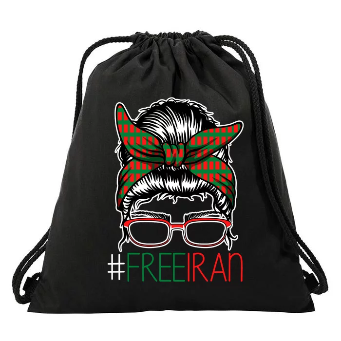 Free Iran Female Bun Women's Rights Drawstring Bag