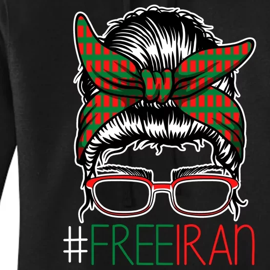 Free Iran Female Bun Women's Rights Women's Pullover Hoodie