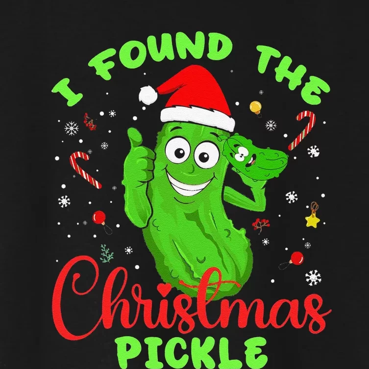 Funny I Found The Christmas Pickle Funny Xmas Party Gift Women's Crop Top Tee