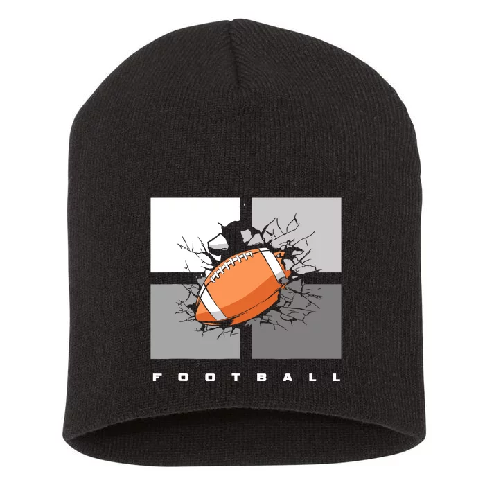 Football Illustration Short Acrylic Beanie