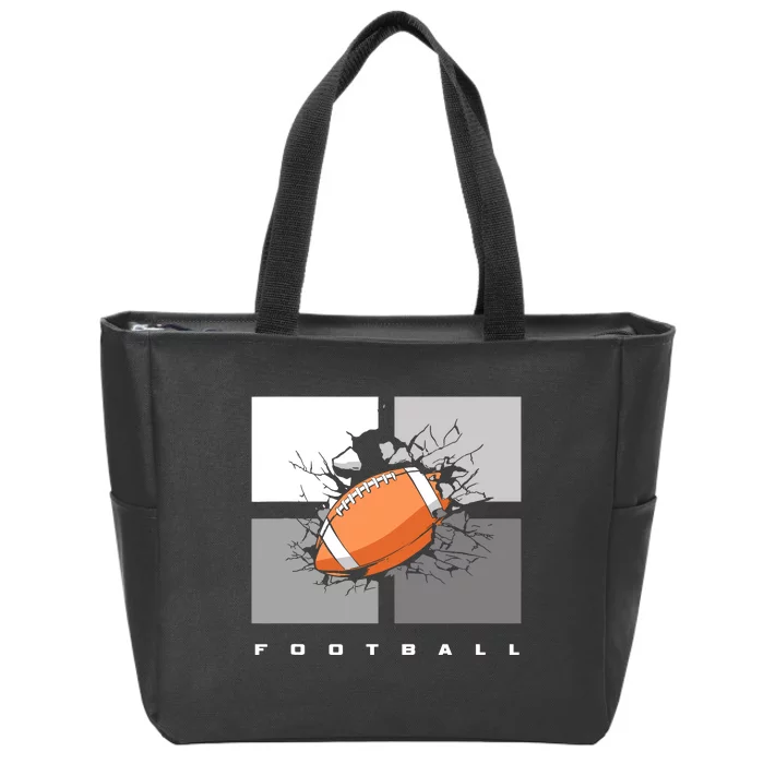 Football Illustration Zip Tote Bag