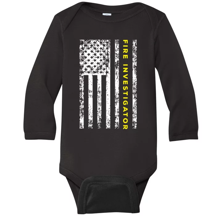 Fire Investigator Baby Long Sleeve Bodysuit