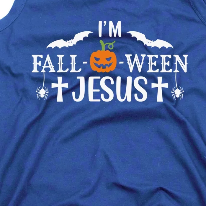 Funny IM Falloween Jesus Halloween Fall Pumpkin Christian Gift Tank Top