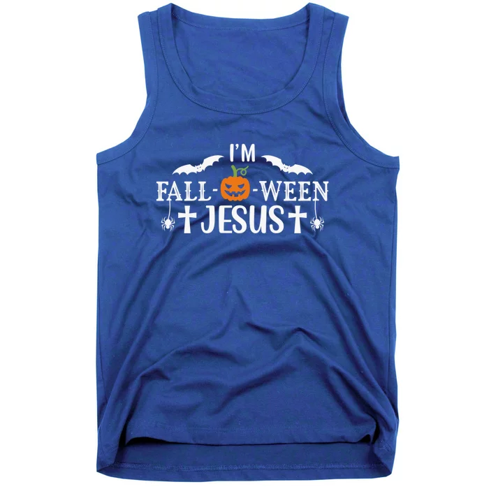 Funny IM Falloween Jesus Halloween Fall Pumpkin Christian Gift Tank Top