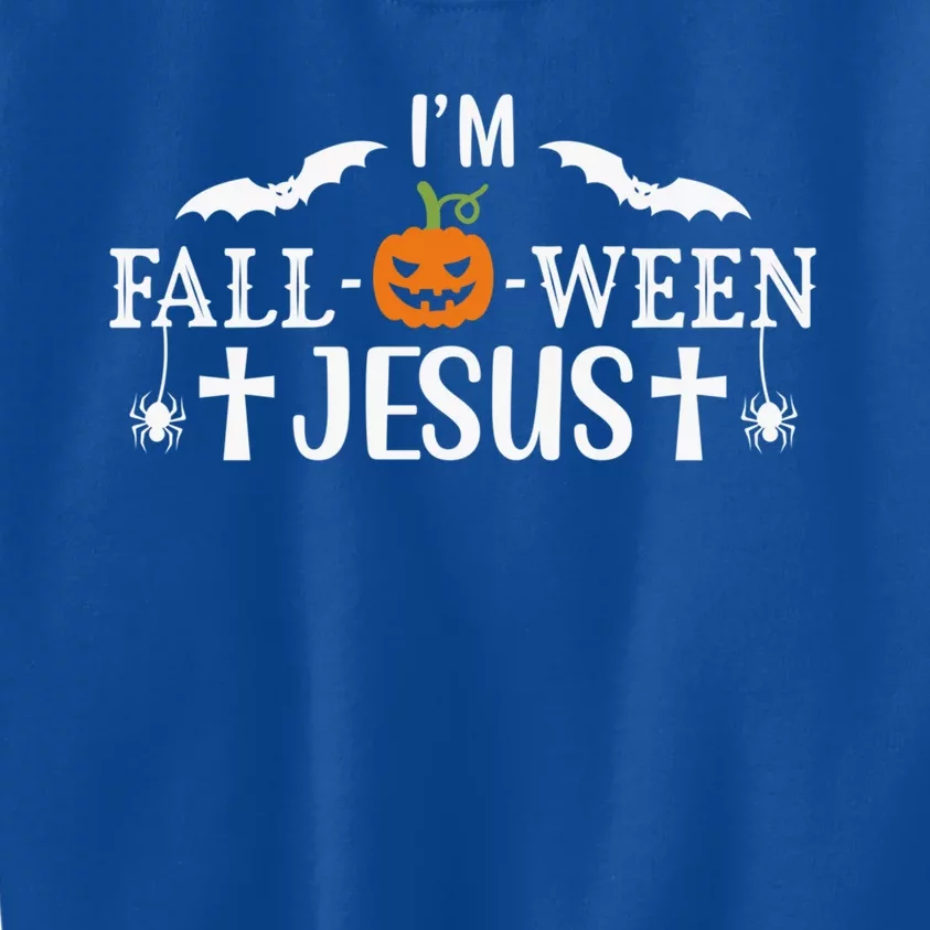 Funny IM Falloween Jesus Halloween Fall Pumpkin Christian Gift Kids Sweatshirt