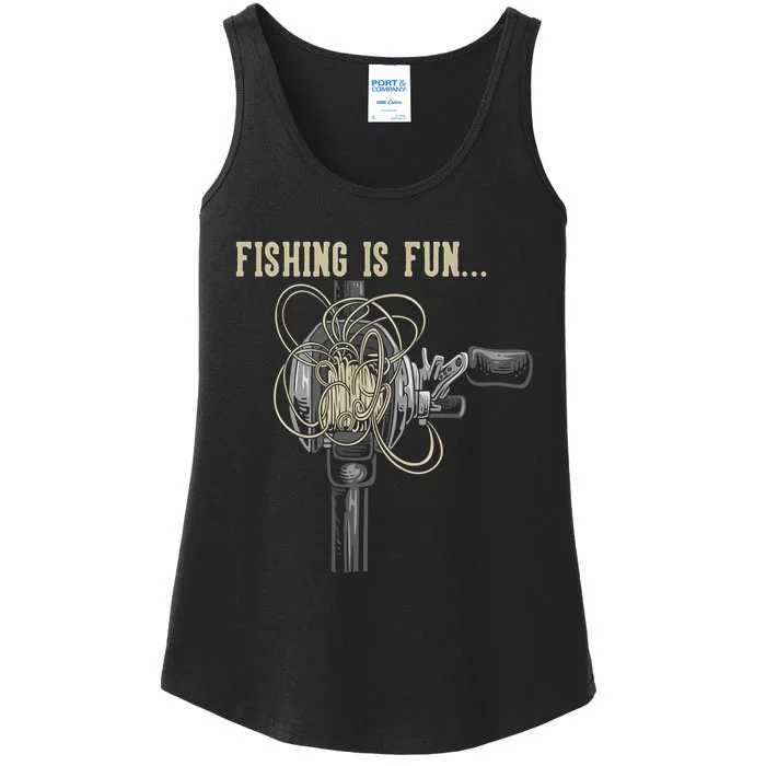 Fishing Is Fun BirdS Nest Ladies Essential Tank