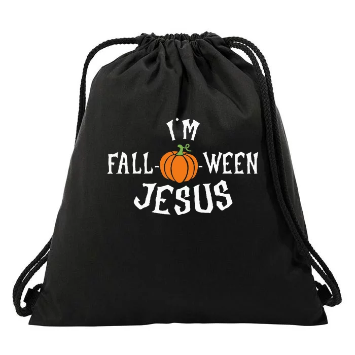 Funny Im Falloween Jesus Halloween Fall Pumpkin Christian Drawstring Bag