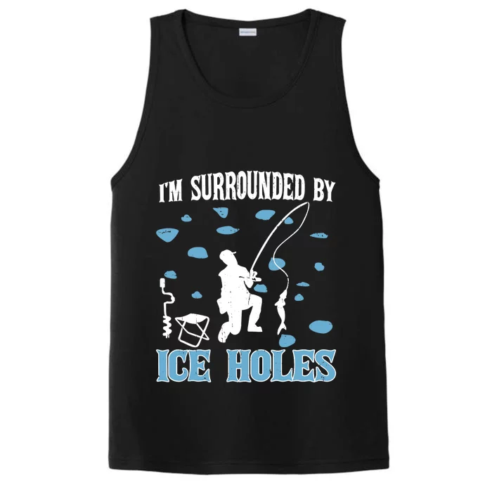 Funny Ice Fishing Sayings For Fishing Grandpa Dad Performance Tank