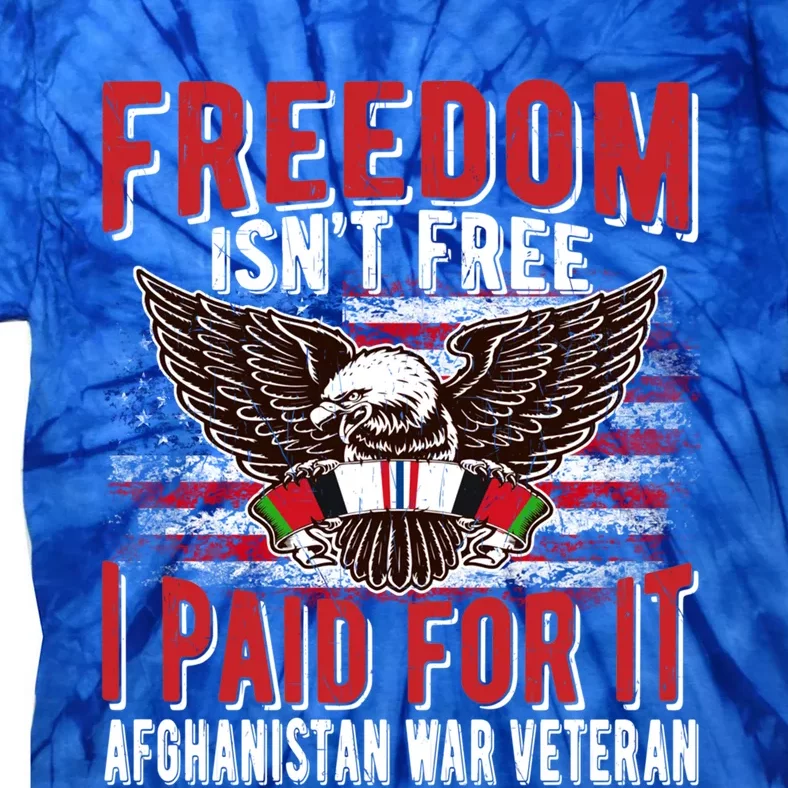 Freedom Isn't Free Proud Afghanistan War Veteran Ribbon Dad Gift Tie-Dye T-Shirt