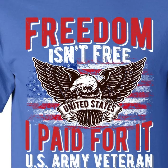 Freedom Isn't Free Proud Army Veteran Dad Grandpa Funny Gift Tall T-Shirt