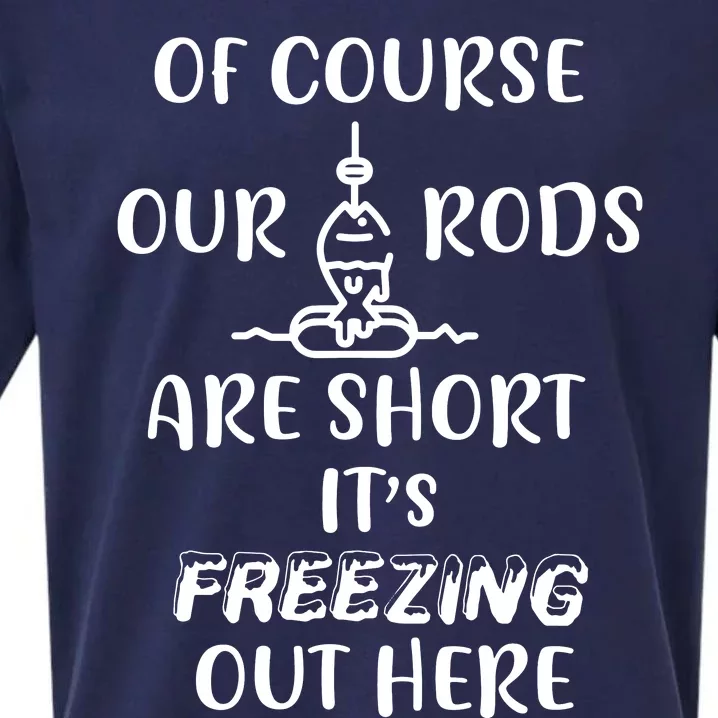 Funny Ice Fishing Gifts For Short Rods Ice Fishing Sueded Cloud Jersey T-Shirt