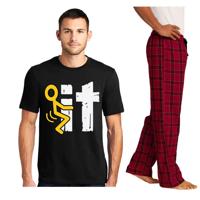 Fuck It Funny Stick Man Hump Screw Sex Humor Pajama Set