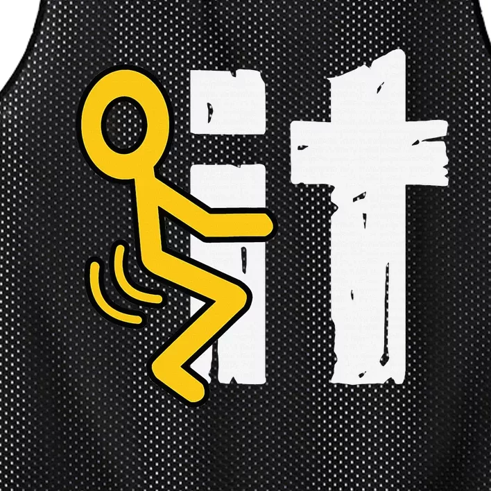 Fuck It Funny Stick Man Hump Screw Sex Humor Mesh Reversible Basketball Jersey Tank