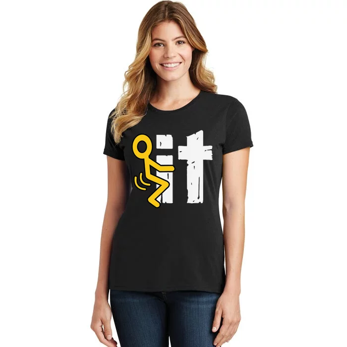 Fuck It Funny Stick Man Hump Screw Sex Humor Women's T-Shirt