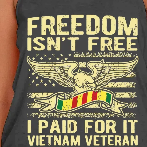 Freedom Isnt Free I Paid For It Proud Vietnam Veteran Gift Women's Knotted Racerback Tank