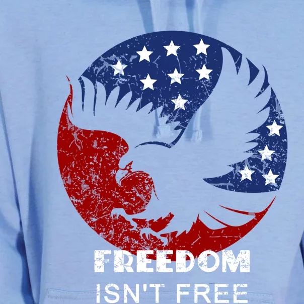 Freedom Isn't Free Patriotic Eagle Distressed Cute Gift Unisex Surf Hoodie