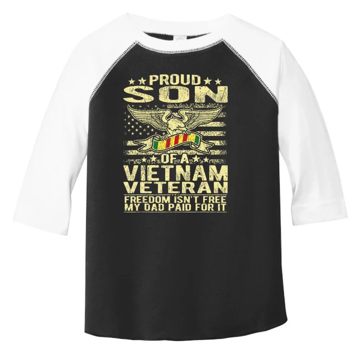 Freedom IsnT Free Proud Son Of A Vietnam Veteran Gift Toddler Fine Jersey T-Shirt