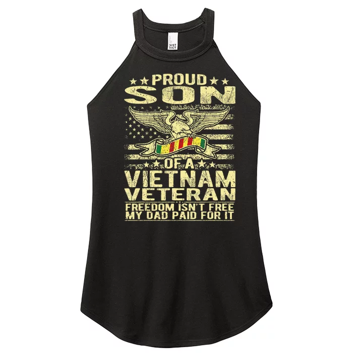 Freedom IsnT Free Proud Son Of A Vietnam Veteran Gift Women’s Perfect Tri Rocker Tank