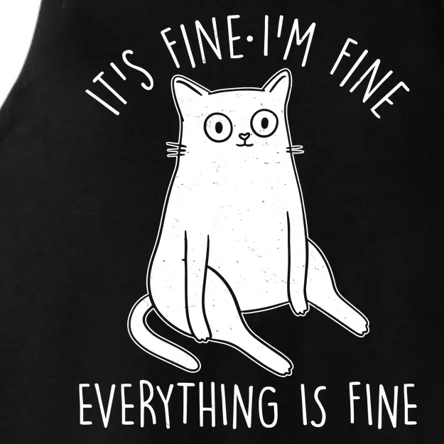 Funny It's Fine I'm Fine Everything Is Fine Ladies Tri-Blend Wicking Tank