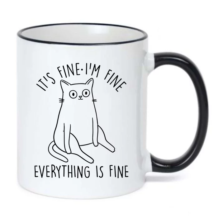 Funny It's Fine I'm Fine Everything Is Fine Black Color Changing Mug